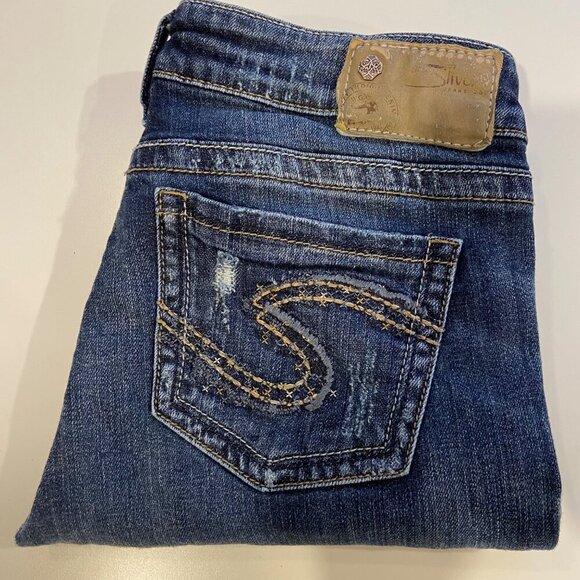 Silver Jeans Co. Womens Distressed Tuesday Low Super Skinny sexy Jeans Size 29 - Picture 5 of 12